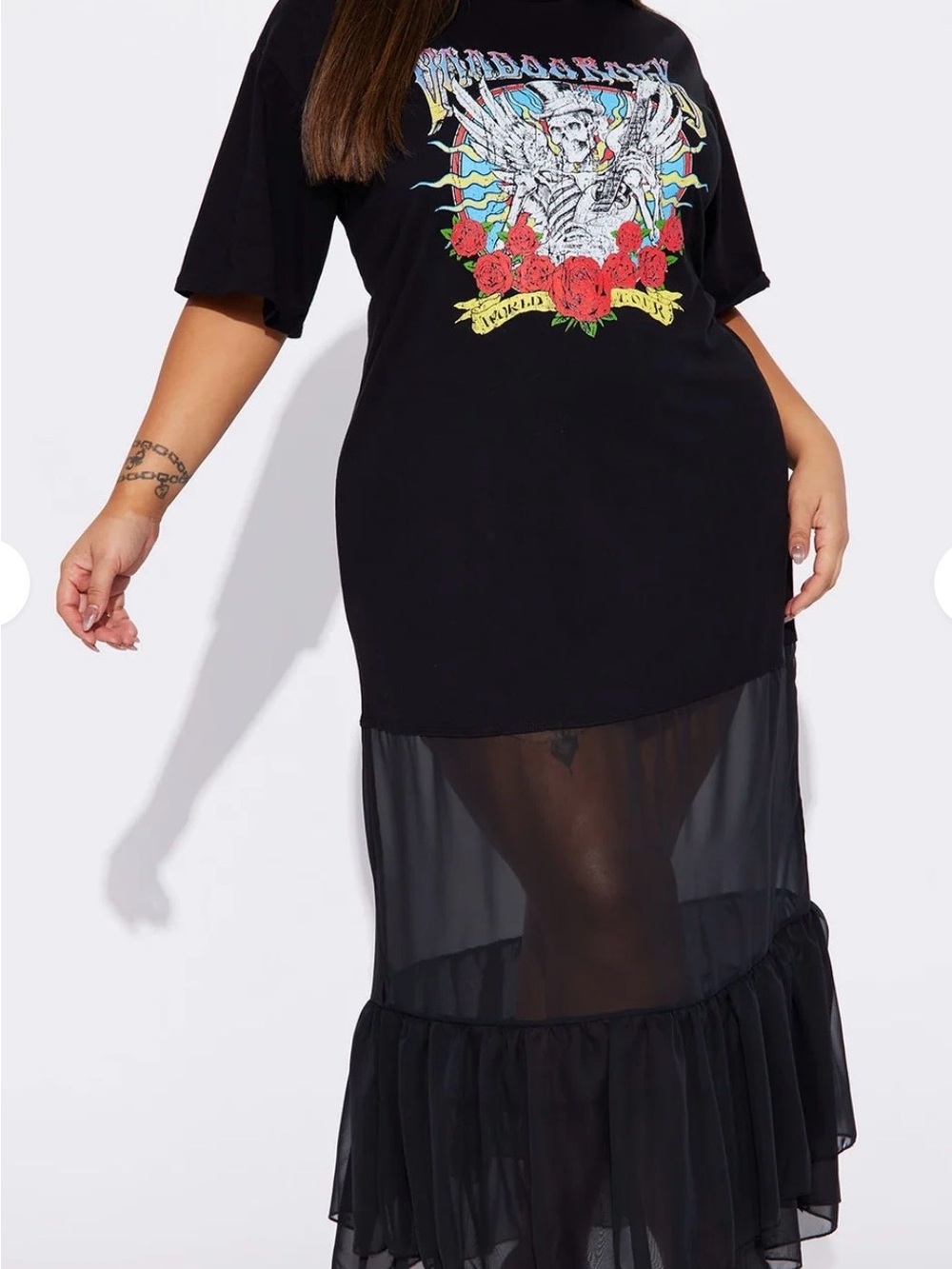 Rock On Maxi T-Shirt Dress - Black